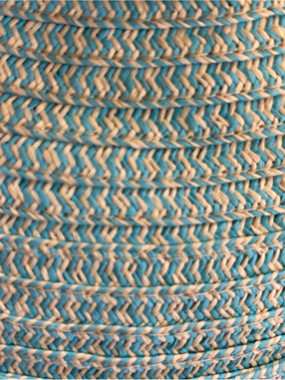 Cappelli Straworld Striped Wide Brim Sun Hat Turquoise w/Beaded Band One Size